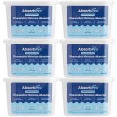 Absorb Pro - 활성탄 수분 흡수 욕조 6팩 297.7g(10.5온스) 일회용 냄새 제거기 박스 및 제습기 차고 가정 주방 침실 욕실 옷장 자동차 보트용 12, Fragrance Free Tub