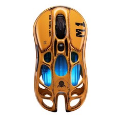 GravaStar Mercury M1 Pro 게이밍 마우스 경량 마그네슘 합금 26 000 DPI PAW3395DM 센서 프로그래밍 가능한 버튼 5개 유선/2.4GHz, 배틀 워 옐로우