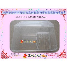 B.Q.Q 創新台階設計 角蛙 爬蟲飼養盒 兩棲爬蟲寵物飼養箱 S, 1個, 角蛙 爬蟲飼養盒S-單個