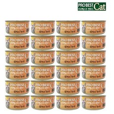 프로베스트 캣푸드 고양이 간식캔, 혼합맛(참치/연어), 80g, 24개