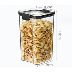 JDS生活百貨 可堆疊方形透明密封罐，廚房儲米保鮮罐，冰箱食品防潮收納五穀雜糧, 1個, 1300ml