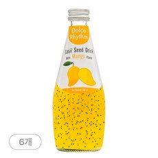 돌체리듬 바질씨드 드링크 망고향 290ml 6개세트, 6개