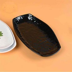 왅자마켓 유광 멜라민접시 흑스톤 302x183mm 업소용전골냄비
