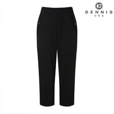 데니스골프 DENNIS (방송상품) 여성 세미 배기핏 셔링 8부 밴딩팬츠 블랙_RAQMLPT361