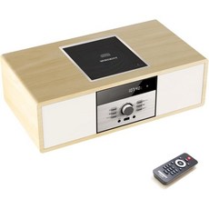 향수적인 블루투스 스테레오 시스템 가정용 WISCENT 빈티지 마이크로 하이파이 CD 플레이어 오디오 스트리밍 FM 라디오 USB 포트 Auxin 이어폰 브라운, Wood