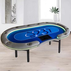 텍사스 홀덤 칩 접이식 테이블 카지노 포커 파티게임, 디지털 라이트 (213x106cm)