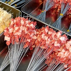 가정용전기고기불판 가정용고기그릴 꼬치구이, 200 개, 1.4mm 30cm 소형, 기본 색상