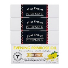 피터앤존 뉴질랜드 달맞이꽃 종자유 [마누카 사이언스 마누카 허니 패션프루츠 & 레몬 (8개입) 증정], 3개, 60정