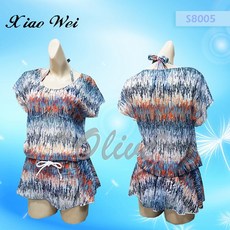 小薇的店 舒沛品牌 幾何漸層條紋時尚三件式鋼圈比基尼泳裝 (M-EL) 特價790元, EL