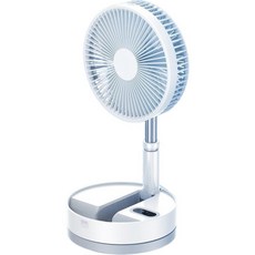 USB風扇 伸縮折疊無線靜音搖頭電風扇, 白色, P10