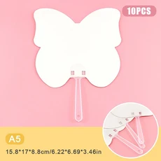 10pcs 빈 DIY 핸드 팬 무대 성능 핸드 팬 벽 장식 DIY 공예에 대 한 손 낙서 팬 만들기, 02 White-A5
