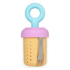 보이오 후르츠팟 과일 샐러드 도시락통 밀프랩 용기 미니 링 푸르트 컵, 1개, 라즈베리옐로