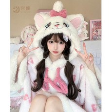 잠옷 극세사 수면조끼 벨벳 마리 겨울 달콤하고 공디 디즈니 고양이 귀여운 축열형 플러스