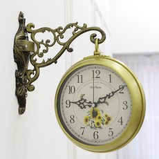 데일리데코 메피토스 양면 벽시계, 골드