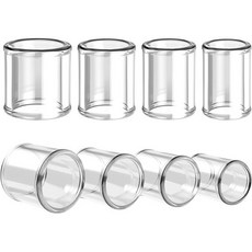 8개 유리 기타 슬라이드 전기 및 어쿠스틱용 손가락 마디 다중 크기 추가 대형 소형 중형 길이 70mm, multisize - length 1.1 inch, clear