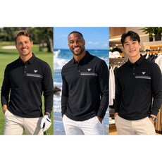 커터앤벅 남성 겨울 스판덱스 기모 부드럽고 푹신한 골프티셔츠 스키니셜골프 TS60