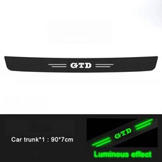 도어 스커프 호환 발판 문턱 스텝 가드 트렁크 씰 플레이트 폭스바겐 GTD 로고 파사트 골프 티구안 B7 B6 B8 테일 범퍼 스티커 발광 테이프, trunk 1pc
