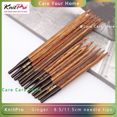1 쌍 Knitpro 생강 8.5/11.5cm 교환 가능한 원형 뜨개질 바늘 팁 Pro 스포크 도구