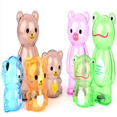 바른 투명 귀여운 곰돌이 저금통 여자초등학생저금통, 소(랜덤)