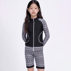 여아 집업래쉬가드 상하의+이너탑+수모 세트 DH08-6 비치웨어 수영복