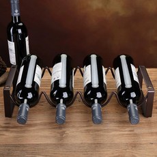 와인랙 와인거치대 병 보관 선반 인테리어 주방 수납 진열대 홈바 장식용 탁상용 전시, 1개, 4병 1단