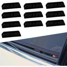 XCBYT 10 PCS 자동차 창문 차양 유지 클립 범용 자동 접착식 커튼 홀더 측면 햇빛 차양용 강력한 플라스틱 고정 간편한 설치 및 내구성 블랙, Plastic Snap