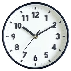 20cm 컬러 무소음 벽시계 홈데코 아날로그 벽걸이 시계, 화이트