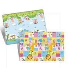 寶寶雙麵防滑爬行遊戲墊 嬰幼兒無味防水耐臟兒童爬爬地墊, 獅子王+猴子爬行墊