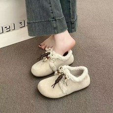 여성 뽀글이 털단화 겨울 방한 모카신