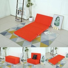 접이식 매트리스 침대 기숙사 토퍼 바닥 매트 거실, 60x150 헤드레스트, 자몽 오렌지 10cm 변형 없음 가방 포함