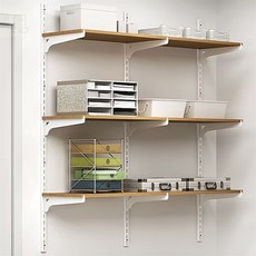 스토어-하유 찬넬 선반 받침대 35피치 목재용 우향 찬넬선반지지대150mm, 찬넬기둥) 백색/4자