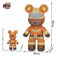 스타일하우스 나노블럭 베어브릭 32cm 중형 장식품, 혼합색상 G16, 1개