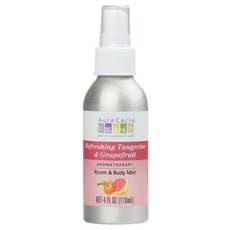 Aura Cacia 室內身體香氛噴霧, Tangerine&Grapefruit, 1瓶, 118ml