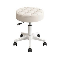 모네라 이동식 높이조절 원형 바퀴 의자, 아이보리, 1개