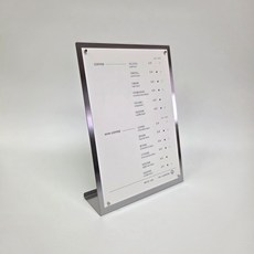 A4 스텐 메뉴판 세로 가격표 실버 블랙 골드, 헤어라인 실버