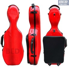 琴盒中提琴琴盒15/16/17寸地輪方形中提琴盒可調節尺寸多色中提琴玻璃鋼盒地輪樂器配件提琴盒, 紅色(地輪), 1個