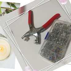 스냅 단추 펀칭 공구 세트 똑딱이 가시 도트 달기 의류 수선 리폼 옷 만들기, 1개, 상세페이지 참조