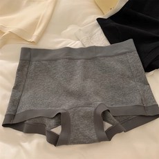 7A純棉四角平腿打底內褲女, 黑色,L100-120斤