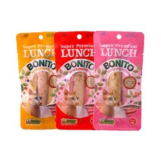 런치 보니또 프리미엄 훈제참치 3종 / 고양이 간식, 20g
