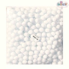 반짝이 솜방울 흰색 1.5cm 빅캣마켓, 천개입x1봉