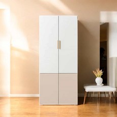 파스텔 4도어 수납 이불장 810x600x1855mm 선반형옷장 수납장롱 이불장옷장 원룸장롱, 화이트