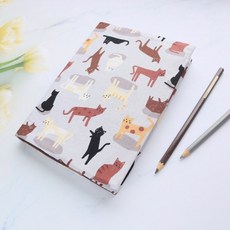 貓 書衣 書套 可調式 布書衣 A6 A5 B6 50K 25K 32K 20K 16K A4 媽媽手冊, 1個