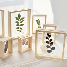 빈티지 원목 압화 액자 부케 말린꽃 보관 입체초음파 청첩장 폴라로이드 프레임 웨딩 포토테이블 선물 나무, 1개