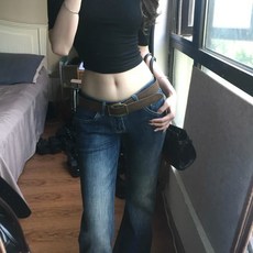 美式辣妹 復古做舊 皮帶 女百搭 腰帶
