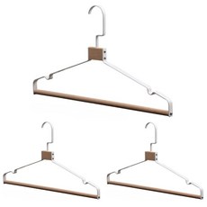 루이리 회전형 원목 논슬립 옷걸이 고급 정장 나시 겸용, 화이트, 3개