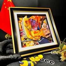 귀멸의 칼랑 (토키토 무이치로) 블라인드 박스 입체그림 세트 - 하시라 피규어 퍼즐 캔버스액자 선물, 21x21CM(21x21센티미터), 아내는 좋고 쉽습니다.