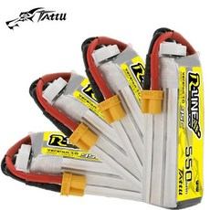 업그레이드 TATTU R-LINE 1.0 550mAh 95C Lipo 배터리 RC 헬리콥터 FPV 드론 부품, 03 11.1V 4Pcs, 03 11.1V 4Pcs