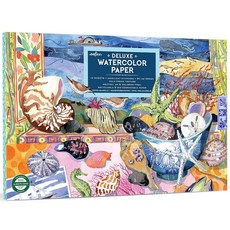 EeBoo: Seashells 디럭스 수채화 패드 - 16장 180GSM/38.6kg(85파운드) 종이 천연 pH 및 염소 프리 페인팅 미술 용품 만 3세 이상 아동용, 조개껍질