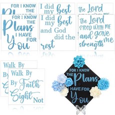 MotiMind 8피스 글리터 졸업 캡 토퍼 스티커 2026 졸업식 장식 DIY 키트 자체 접착 문구 졸업생 선물종교 퍼플 191211, 종교, 블루