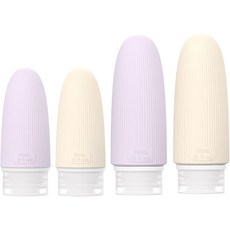 로야 소프트 실리콘 여행용 병 - 로션 향수용 누수 방지 리필 가능한 스퀴즈 튜브2개 x 3온스 및 2개 2온스 4팩 휴대용 세면도구 용기89l 60l